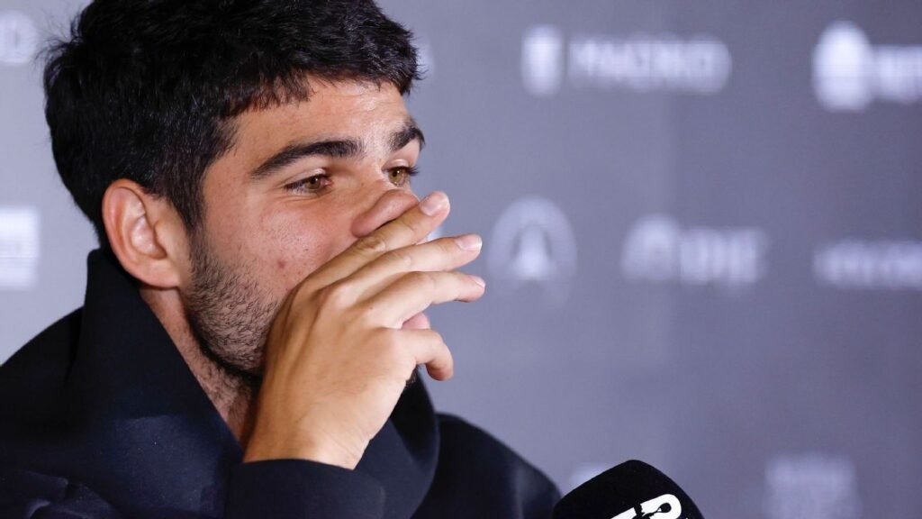 Alcaraz anuncia que não disputará o Madrid Open por lesão