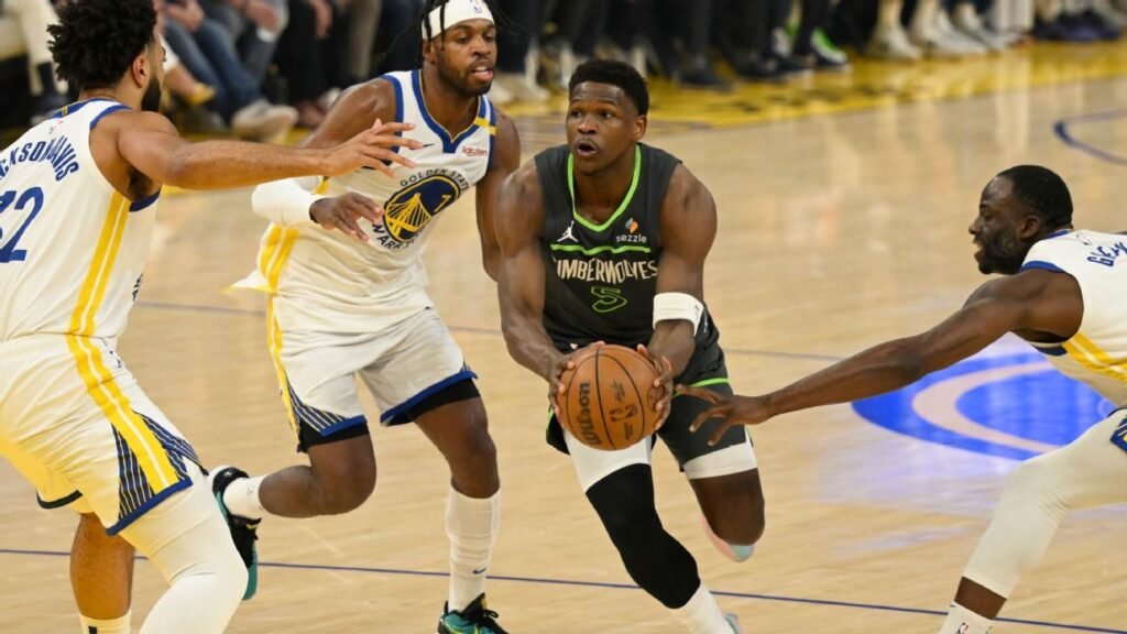 Edwards e Randle brilham no segundo tempo, e Timberwolves abrem 2 a 1 contra os Warriors