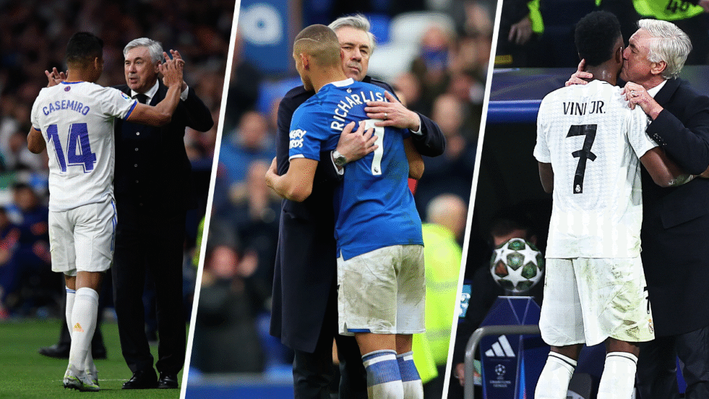 Casemiro, Richarlison e Vini Jr.: o passado de Ancelotti com trio da seleção