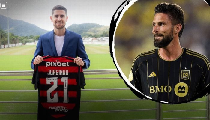 Giroud se surpreende com Jorginho no Flamengo e analisa rival do Mundial
